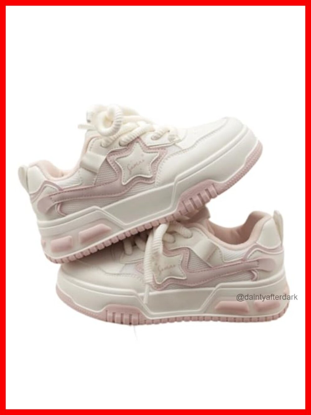 Women's Platform Chunky Sneakers Y2K Style Lace-Up Walking Shoes Breathable